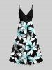 Tropical Leaf Flowers Print Plus Size Matching Hawaii Beach Outfit For Couples -  