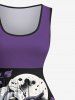 Halloween Owl Moon Rose Flower Candle Branch Leaf Print Plus Size Matching Outfit For Couples -  