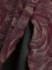 Robe débardeur grande taille à imprimé roses, froncée, œillets et volants, asymétrique - Rouge Vineux 5x | US 30-32