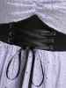 Plus Size Lace Up Ruched Hollow Out Floral Embroidery Flare Sleeves Top -  