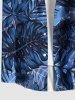 Plus Size Flowers Tropical Leaf Print Buttons Pocket Hawaii Shirt For Men -  