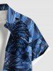 Plus Size Flowers Tropical Leaf Print Buttons Pocket Hawaii Shirt For Men -  
