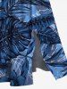 Plus Size Flowers Tropical Leaf Print Split Hawaii Midi Dress -  