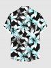 Chemise hawaïenne grande taille à imprimé feuilles tropicales et fleurs, avec poches et boutons, pour homme - Noir XL