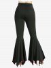 Pantalon évasé grande taille à lacets et passepoil contrastant, taille élastique unie - Bleu Marine 1X | US 14-16