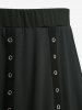 Plus Size Grommet Stripes Ruffles Skirt - Noir 2X | US 18-20
