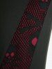 Pantalon évasé patchwork à poches en maille et têtes de mort grandes tailles - Noir 3X | US 22-24
