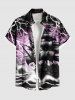 Sea Waves Ship Cloud Lightning Print Plus Size Matching Hawaii Beach Outfit For Couples -  