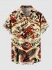 Rose Flower Rabbit Eagle Snake Print Plus Size Matching Hawaii Beach Outfit For Couples -  