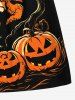 Tenue assortie grande taille pour couple, motif citrouille, lune, chauve-souris, arbre, Halloween - Orange 