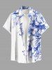 Hibiscus Flowers Leaf Print Plus Size Matching Hawaii Beach Outfit For Couples -  