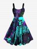 Halloween Skeleton Heart Letters Print Plus Size Matching Outfit For Couples -  