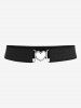 Robe trapèze grande taille à empiècements en dentelle et fleurs roses avec ceinture amovible - Noir 2X | US 18-20