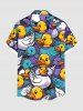 Plus Size Colorful Ducks Print Buttons Pocket Hawaii Shirt For Men -  