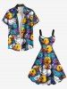 Robe débardeur hawaïenne grande taille à imprimé canards colorés - Multi-A 5X