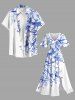 Plus Size Hibiscus Flowers Leaf Print Split Hawaii Midi Dress -  