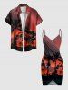 Plus Size Coconut Tree Ombre Dusk Sunset Print Hawaii Convertible Beach Cover Up -  