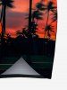 Plus Size Coconut Tree Ombre Dusk Sunset Print Hawaii Convertible Beach Cover Up -  