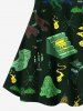 Plus Size Spider Pumpkin Ghost Bat Candle Print Halloween Crisscross A Line Cami Dress -  