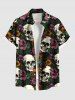 Skull Flower Print Plus Size Matching Hawaii Beach Outfit For Couples -  