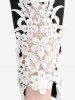 Hot Stamping Ombre Print Flare Sleeves Blouse and Flowers Appliques Lace Leggings Plus Size Outfit -  