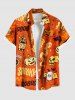 Halloween Pumpkin Ghost Bottles Letters Print Shirt Swimsuit Matching Outfit For Couples -  