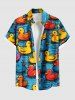 Colorful Ducks Print Plus Size Matching Hawaii Beach Outfit For Couples -  