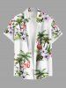 Coconut Tree Flamingo Flowers Leaf Print Plus Size Matching Hawaii Beach Outfit For Couples -  