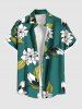 Flowers Leaf Print Plus Size Matching Hawaii Beach Outfit For Couples -  
