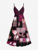 Line Braided Plaid Flower Print Plus Size Matching Hawaii Beach Outfit For Couples -  