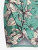Plus Size Flowers Leaf Print Convertible Hawaii Beach Cover -  