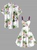 Robe débardeur hawaïenne grande taille à imprimé cocotier, flamant rose, fleurs et feuilles - Blanc XXS