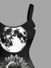 Plus Size Galaxy Sunflowers Star Ombre Print Hawaii Tank Dress -  