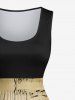 Plus Size Distressed Ombre Music Symbol Print Hawaii Vintage 1950s Swing A Line Dress -  