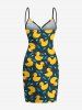 Tenue de plage hawaïenne assortie grande taille à imprimé goutte d'eau de canard pour couples - Noir 