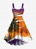 Coconut Tree Sea Wave Sunset Ombre Sky Print Plus Size Matching Hawaii Beach Outfit For Couples -  