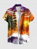 Coconut Tree Sea Wave Sunset Ombre Sky Print Plus Size Matching Hawaii Beach Outfit For Couples -  