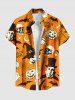 Halloween Pumpkin Cat Skull Ghost Bat Wizard Spider Web Print Plus Size Matching Outfit For Couples -  