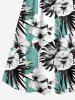 Flowers Tropical Leaf Print Plus Size Matching Hawaii Beach Outfit For Couples -  