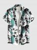 Flowers Tropical Leaf Print Plus Size Matching Hawaii Beach Outfit For Couples -  