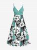 Flowers Tropical Leaf Print Plus Size Matching Hawaii Beach Outfit For Couples -  