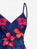 Flowers Tropical Leaf Print Plus Size Matching Hawaii Beach Outfit For Couples -  