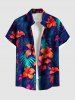 Flowers Tropical Leaf Print Plus Size Matching Hawaii Beach Outfit For Couples -  