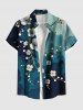 Ombre Watercolor Flower Branch Print Plus Size Matching Hawaii Beach Outfit For Couples -  