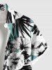 Plus Size Flowers Tropical Leaf Print Buttons Pocket Hawaii Shirt For Men -  