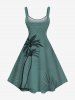 Plus Size Coconut Tree Tropical Leaf Print Hawaii Tank Dress -  