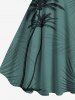 Plus Size Coconut Tree Tropical Leaf Print Hawaii Tank Dress -  