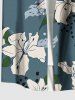 Plus Size Flower Leaf Spotted Print Hawaii Button Pocket Shirt For Men -  