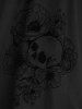 Robe débardeur à lacets et œillets en dentelle avec motif de roses et de crânes - Noir Graphite XL