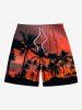 Coconut Tree Ombre Dusk Print Plus Size Matching Hawaii Beach Outfit For Couples -  